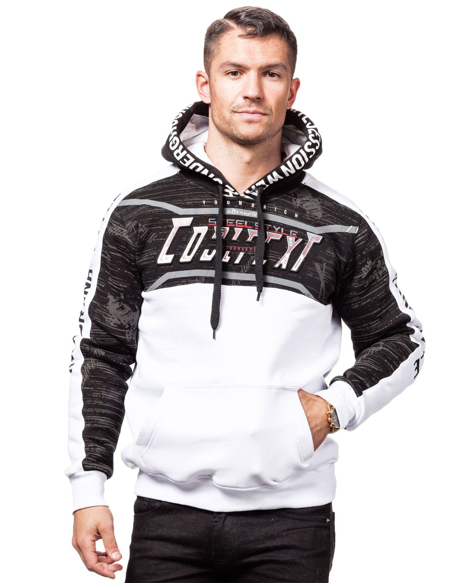 Explosion White Hoodie Young & Rich - 6301 - Hoodies - Jerone.com