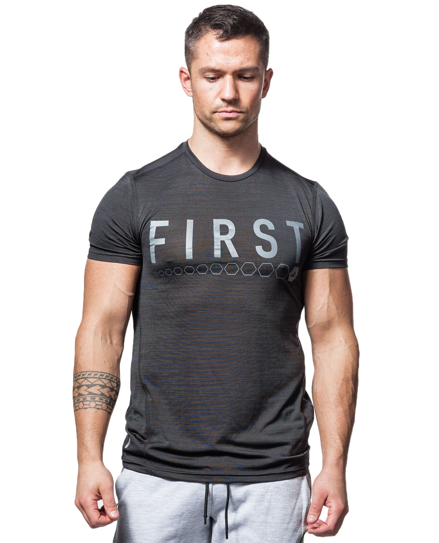 Ryan Training Tee Black Melange FIRST - 5772 - Print-T-Shirts - Jerone.com