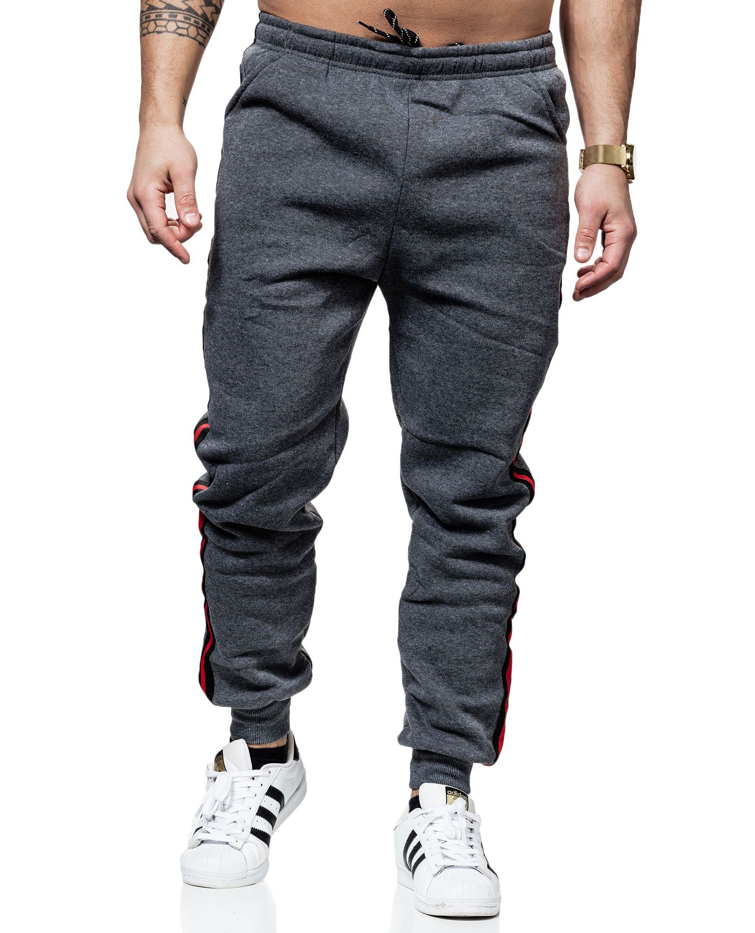Striped College Pants Gray Jerone - 3018 - Trousers - Jerone.com
