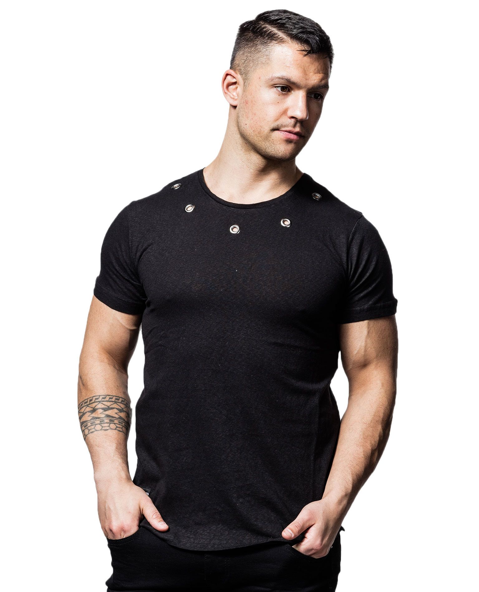 Metal Buttons Black Young & Rich - 116 - Basic-T-Shirts - Jerone.com