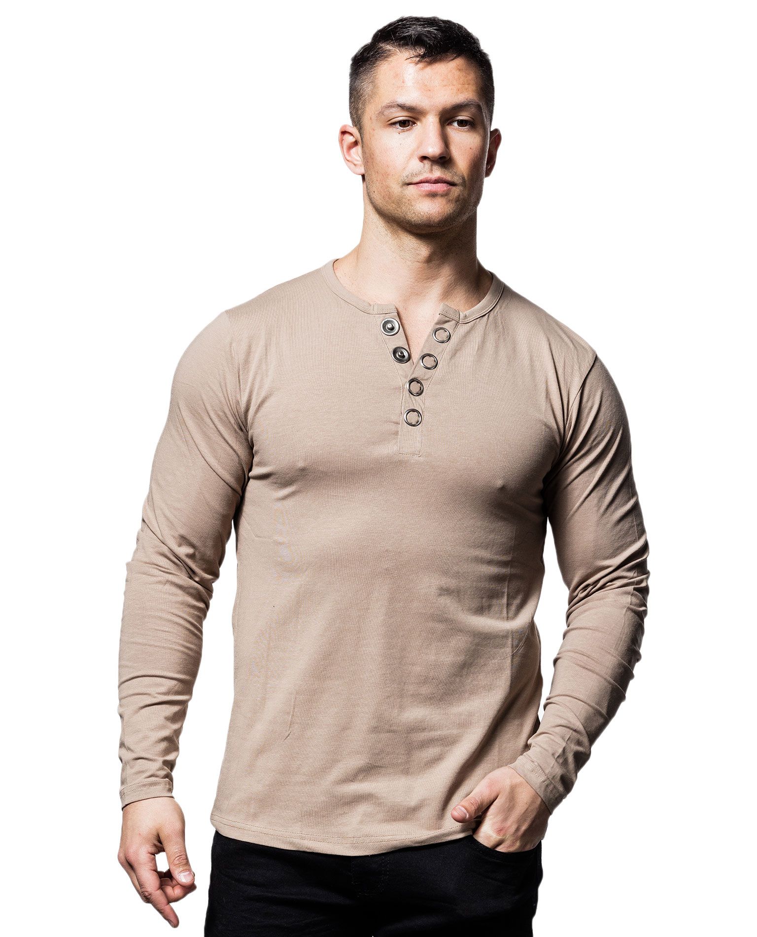 Brown Longsleeve Button Young & Rich - 2872 - Long Sleeves - Jerone
