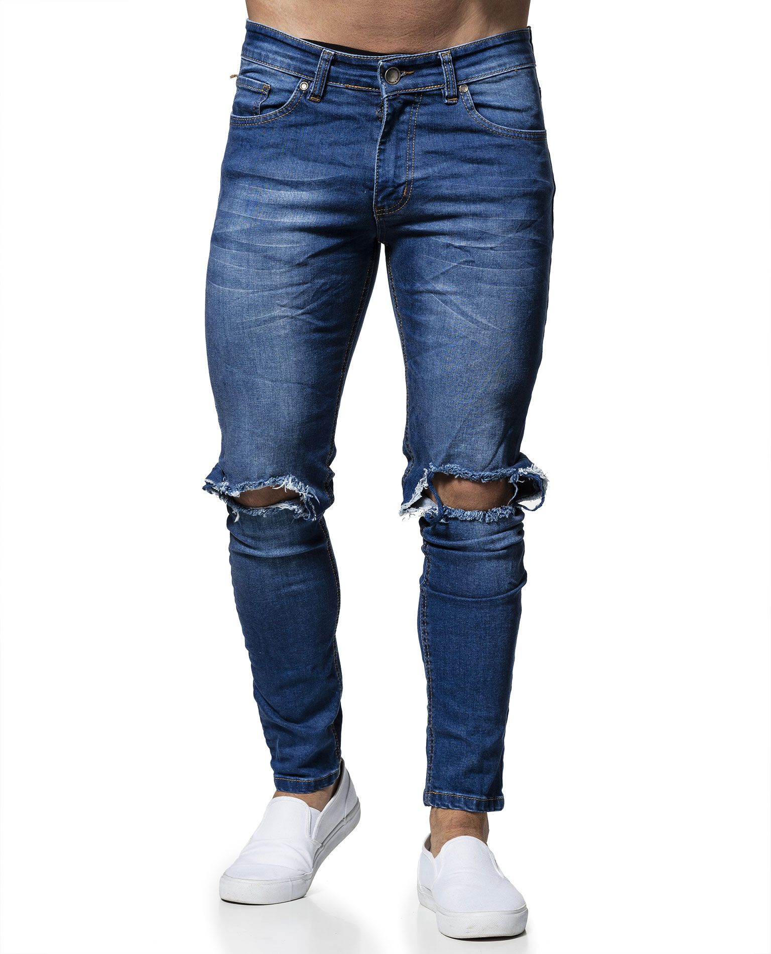 Knee Hole Jeans Blue L32 Jerone - 5130 - Jeans - Jerone