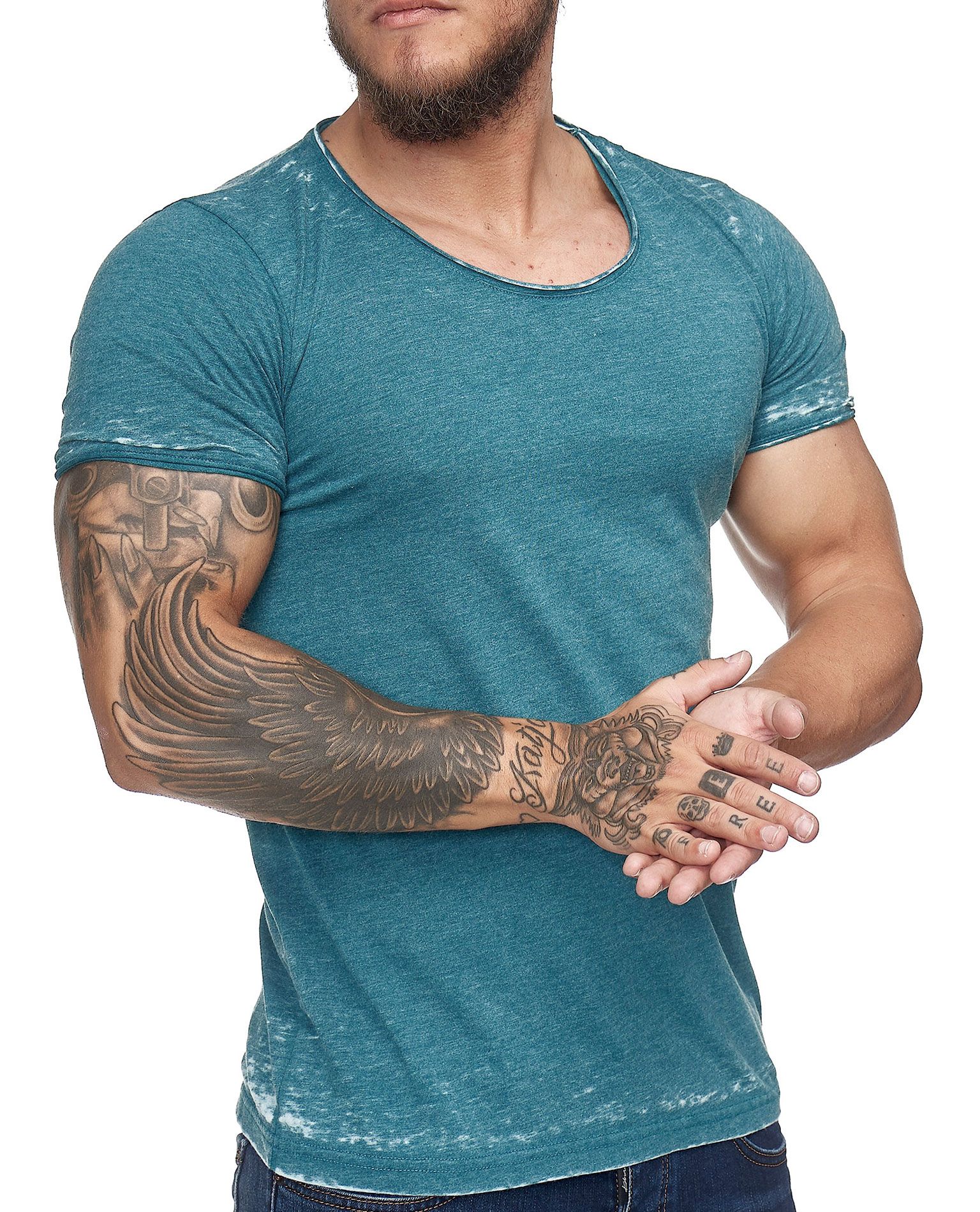Walter Turquoise T-Shirt Jerone - 1377 - Casual-T-Shirts - Jerone.com