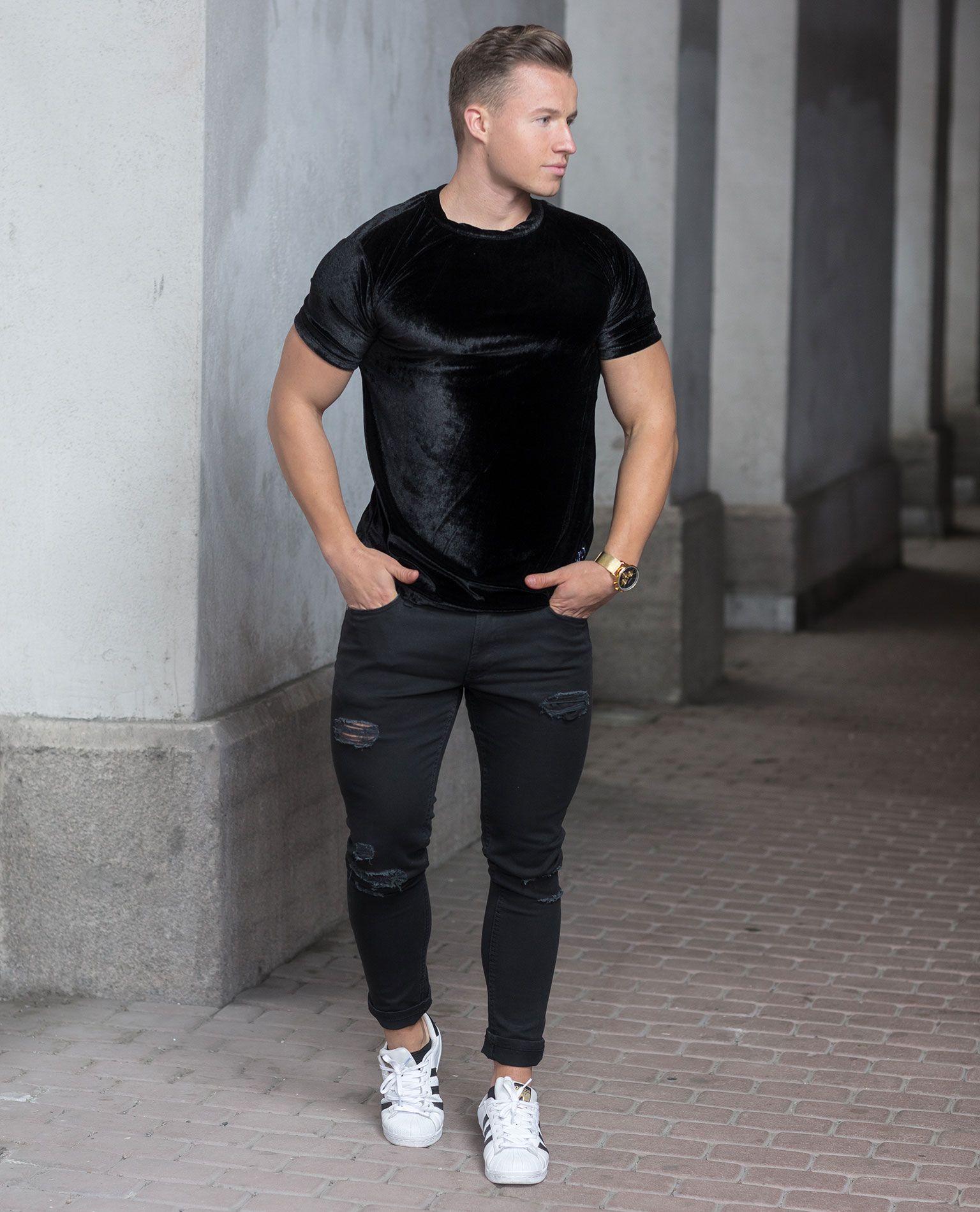 Velour Black Alan Rust - 2018 - Basic-T-Shirts - Jerone.com