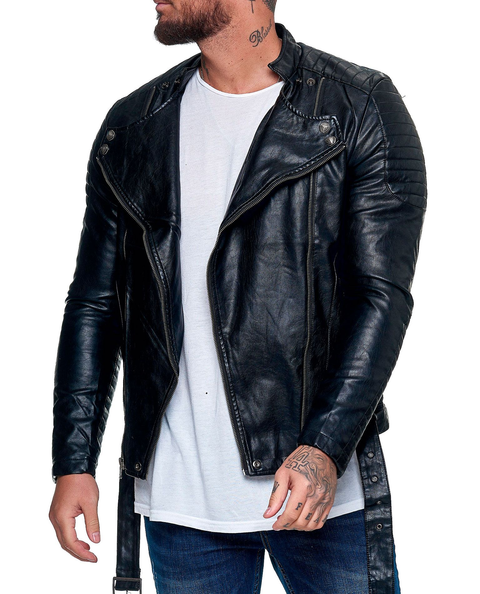 Jacob Faux Leather Jacket Jerone - 1028 - Leather Jackets - Jerone