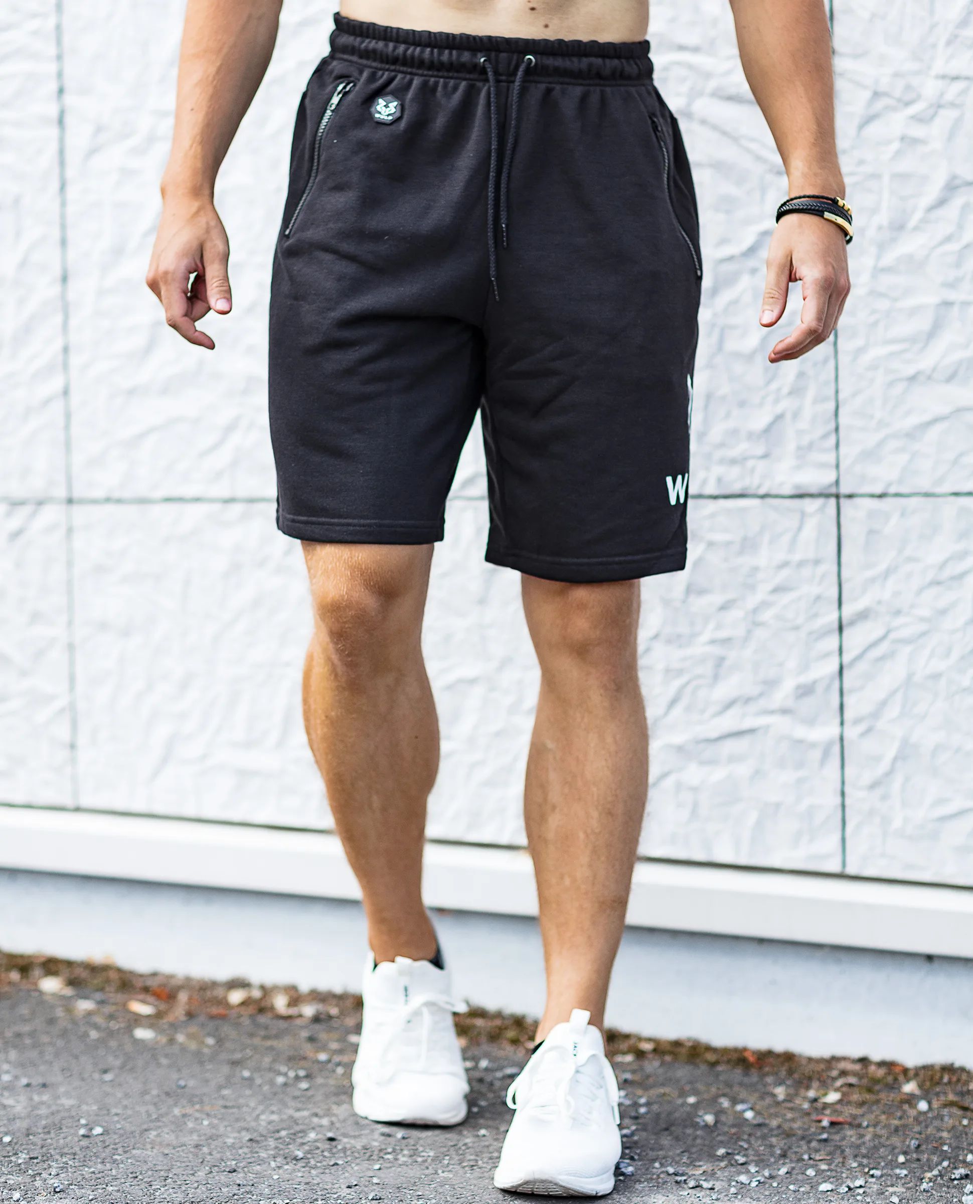 Black College Shorts With Zips Wulf - 8220 - CYBER MONDAY - Jerone.com