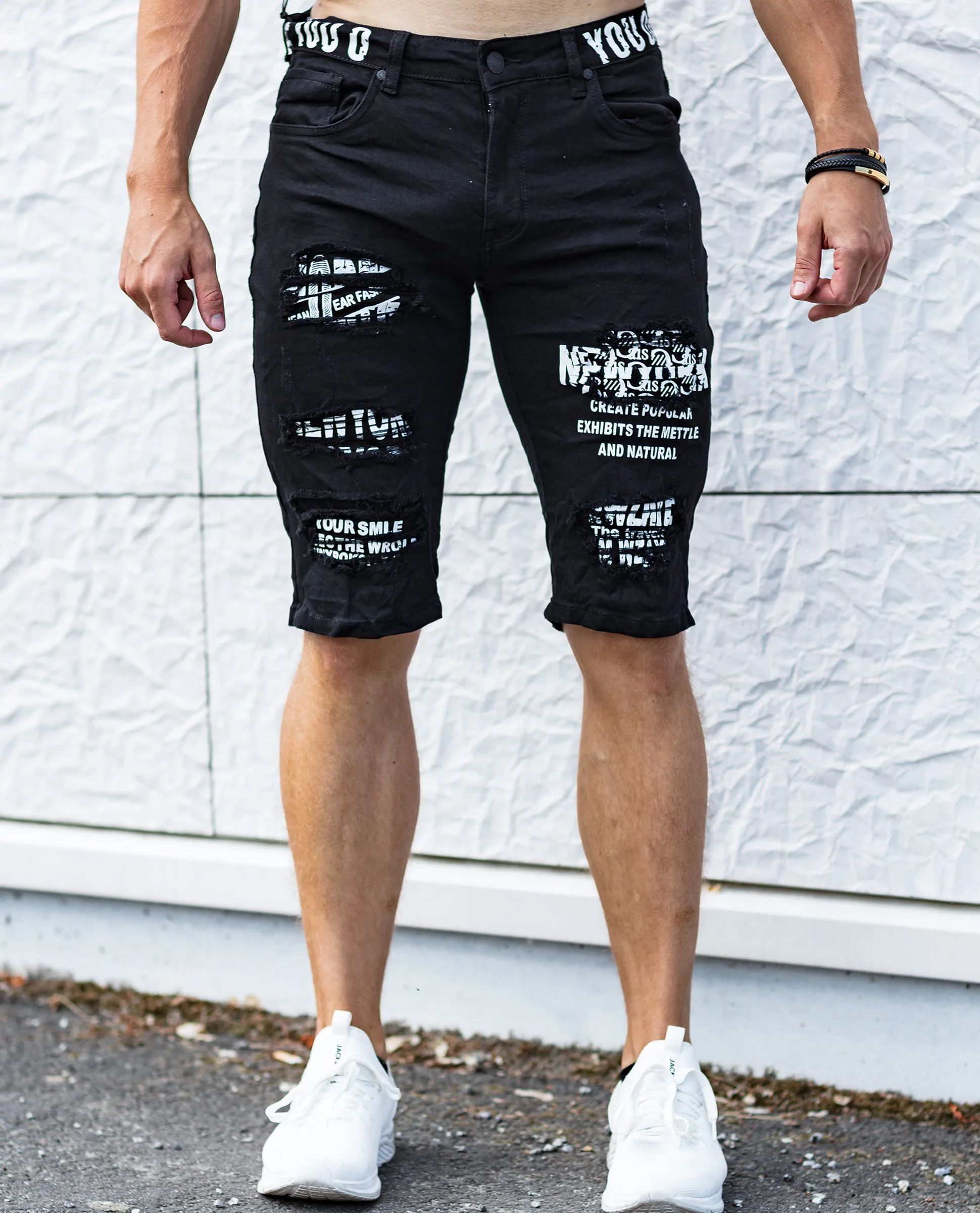 Dræbte Maiden is Black Streetwear Denim Shorts Jerone - K236 - Shorts - Jerone.com