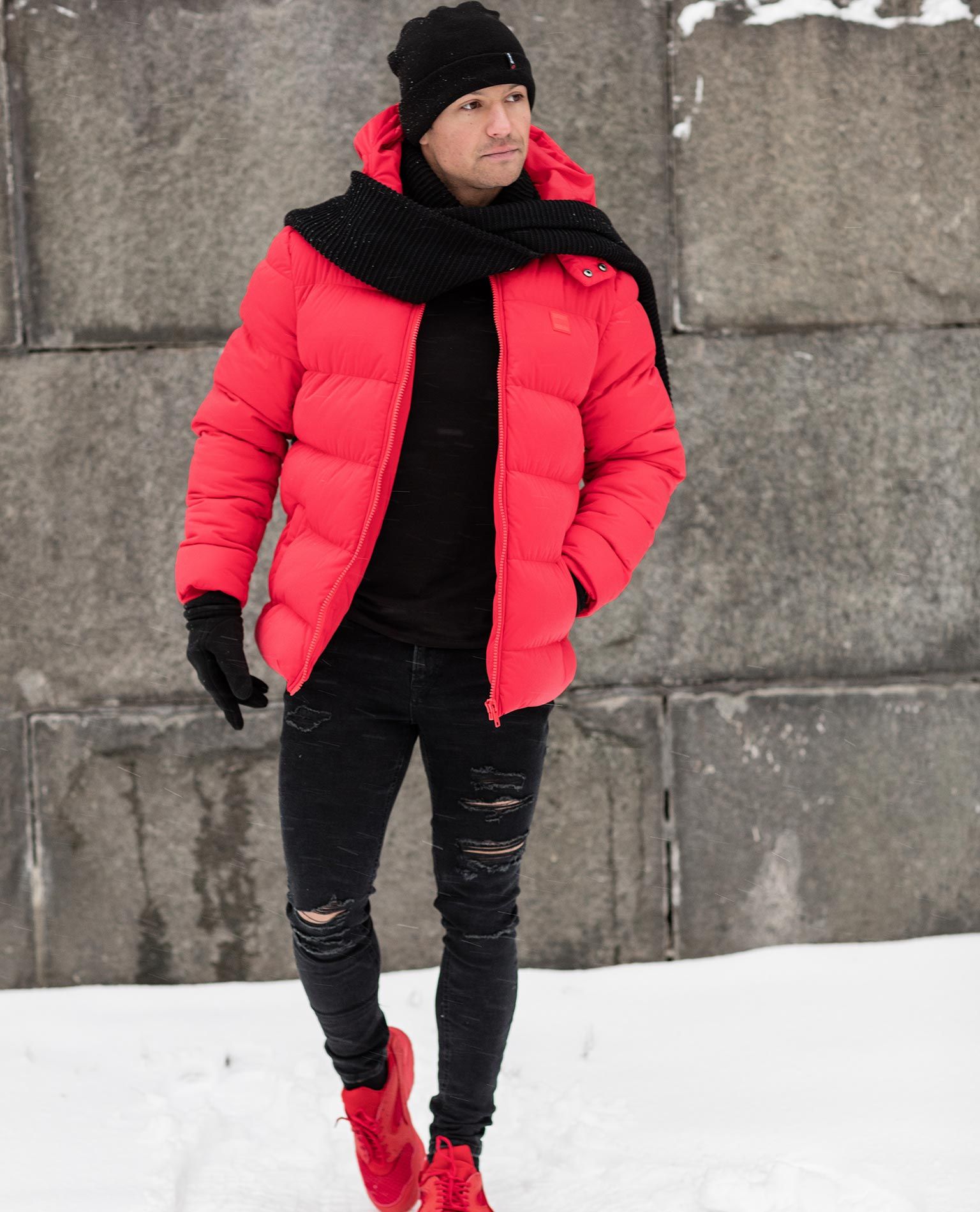 Red Puffer Winter Jacket - 1807 - Winter Jackets - Jerone