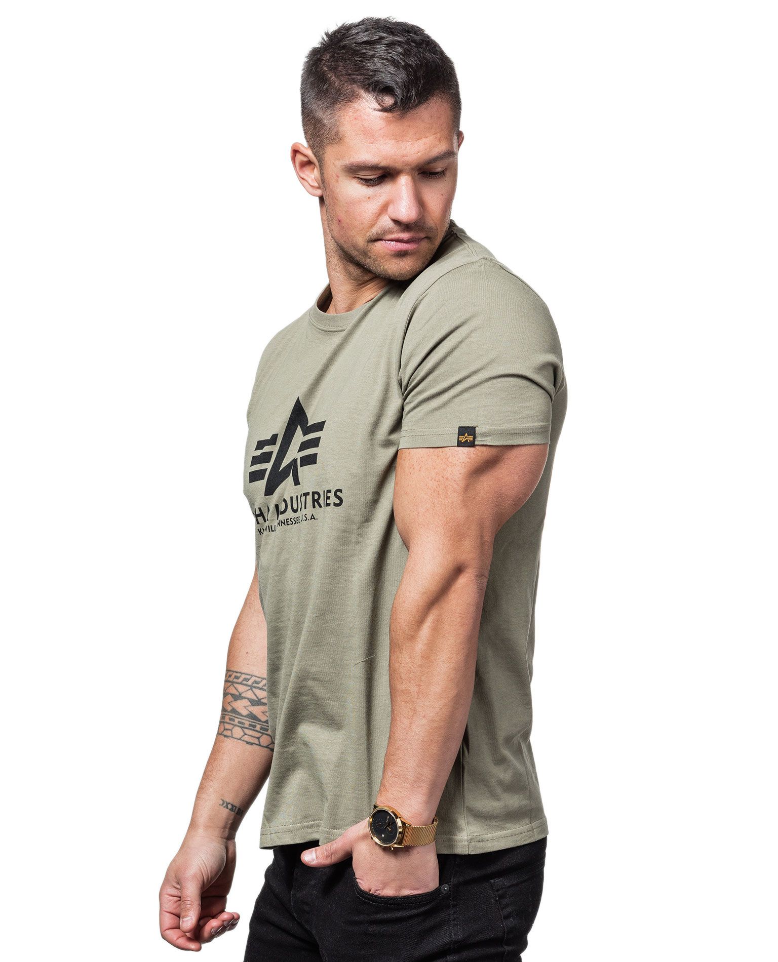 Alpha Industries t-shirt Basic Tank 126566 597 men's green color