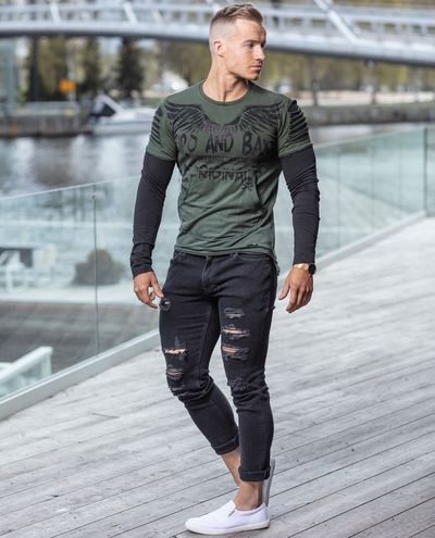 Ripped Tezeract Shirt Green Cipo & Baxx