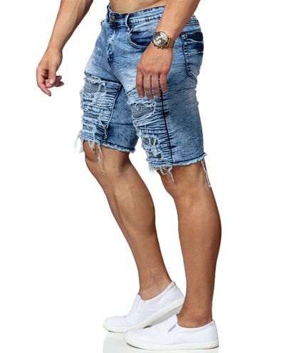 Blue Ripped Shorts Jerone