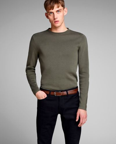 Christopher Cognac Leather Belt Jack & Jones