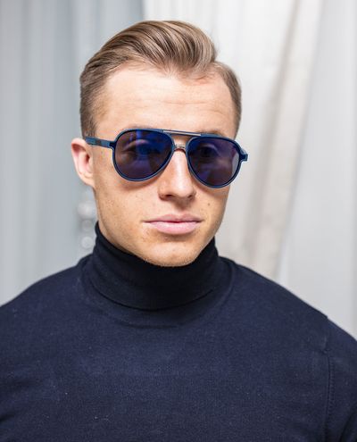 Erik Sunglasses Navy Gold Details Jerone