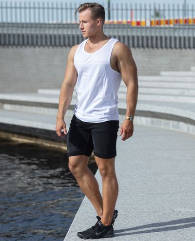 Mesh Panel Tank White Urban Classics