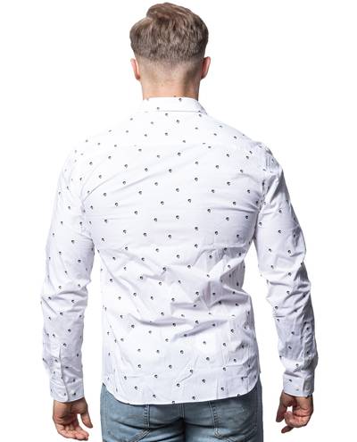 Skull Print Dress Shirt White Only & Sons Skull Print Dress Shirt White Only & Sons
