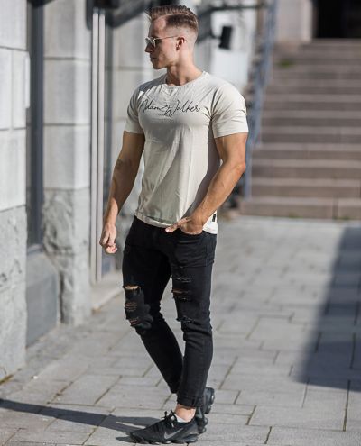 Logo T-Shirt Beige Adam Walker