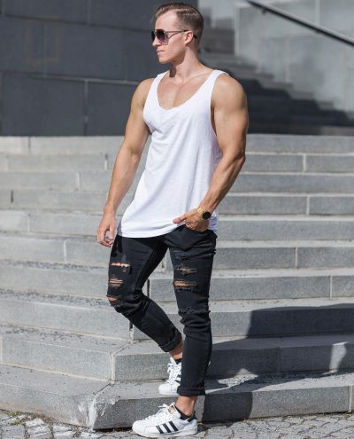 Long Shaped Loose Tank White Urban Classics