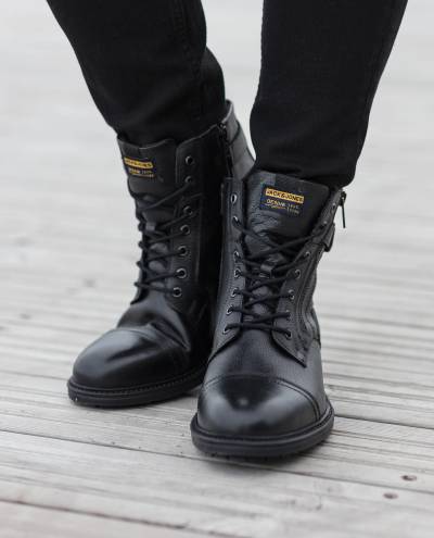 Holland Leather Zip Shoes Black Jack & Jones Holland Leather Zip Shoes Black Jack & Jones