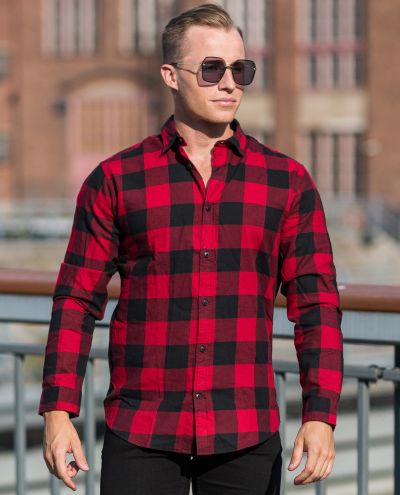 Gingham Twill Brick Red Jack & Jones