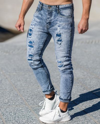 Skinny Fit Acid Jeans Blue L34 Brave Soul