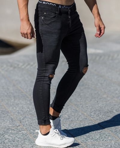 Skinny Fit Ripped Knee Jeans L32 Brave Soul