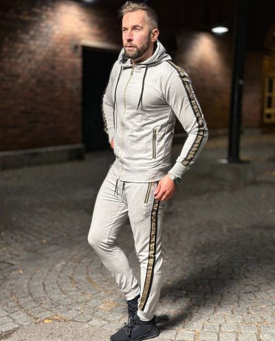 Tracksuit Light Gray With Golden Details Jerone