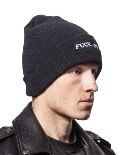 Fk Off Beanie Black Mister Tee
