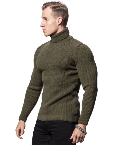 Telvin Roll Neck Knit Green Jerone