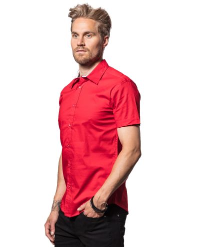 Red Short Sleeve Dress Shirt Carisma