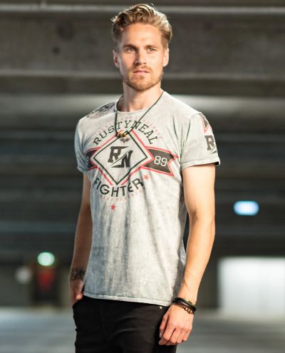 Fighter T-Shirt Gray Rusty Neal