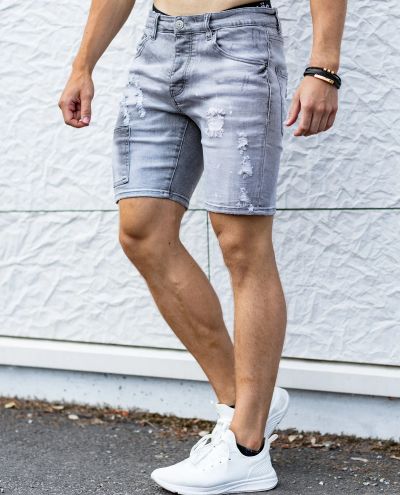 Kim Gray Denim Shorts Zayne Paris