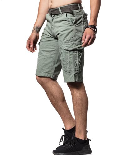 Cargo Shorts Light Green With Belt Jerone