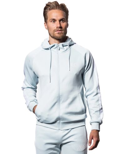 White and Aqua MX Striped Hooded Tracksuit Jerone