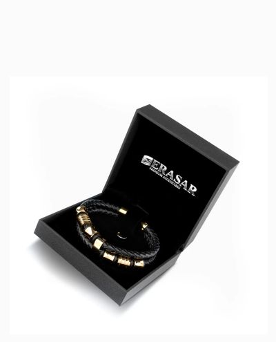 Spirit Leather Bracelet Stainless Steel Gold Serasar