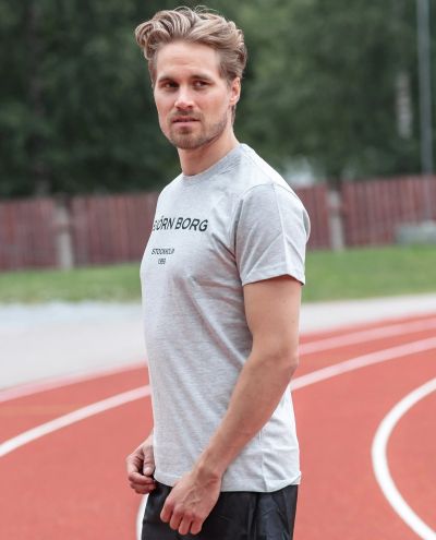 Logo T-Shirt Gray Björn Borg