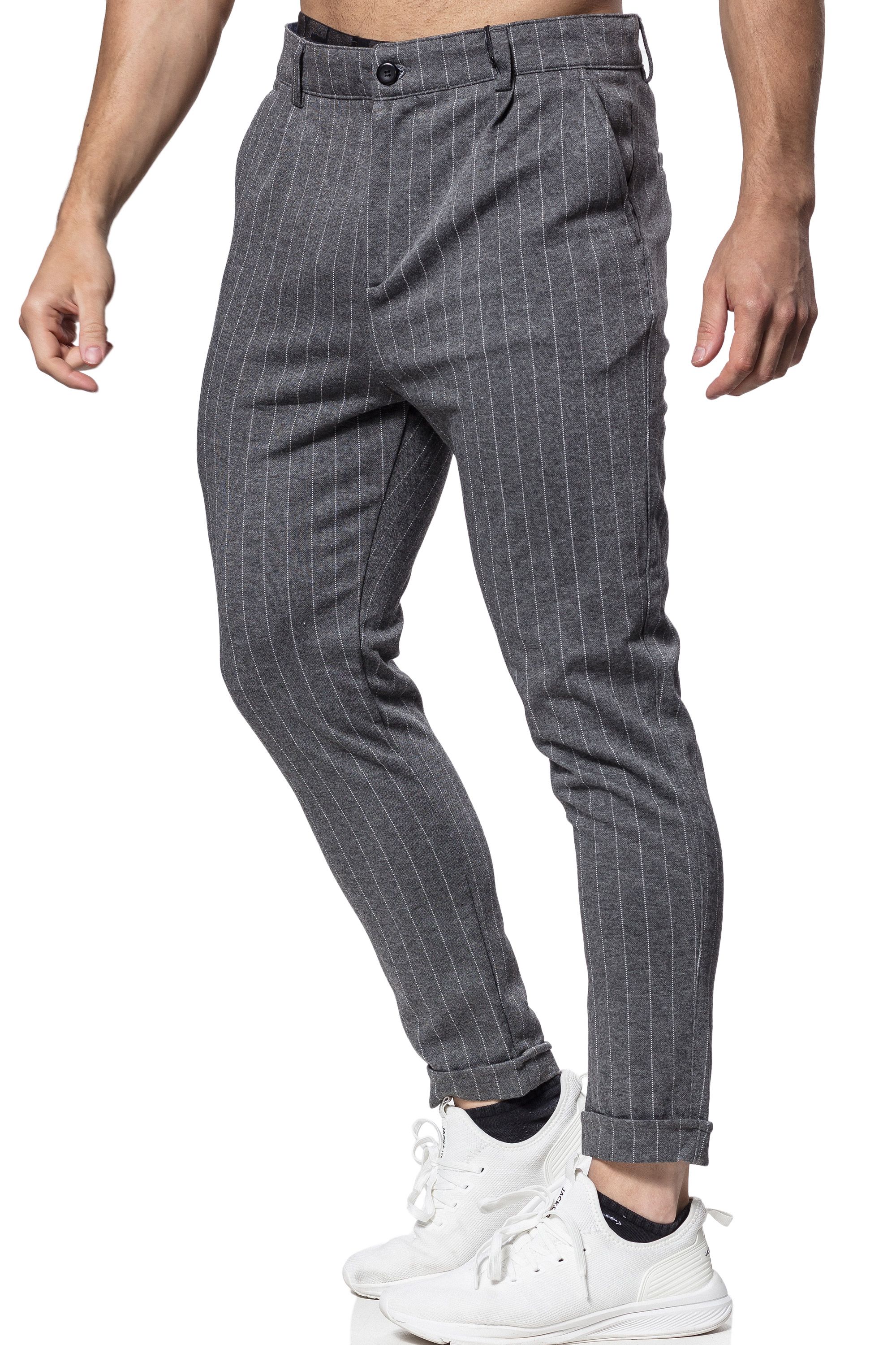 Elastic Gray Stripe Pants Carisma