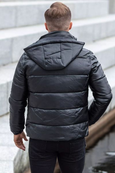 Faux Leather Style Bubble Jacket Jerone