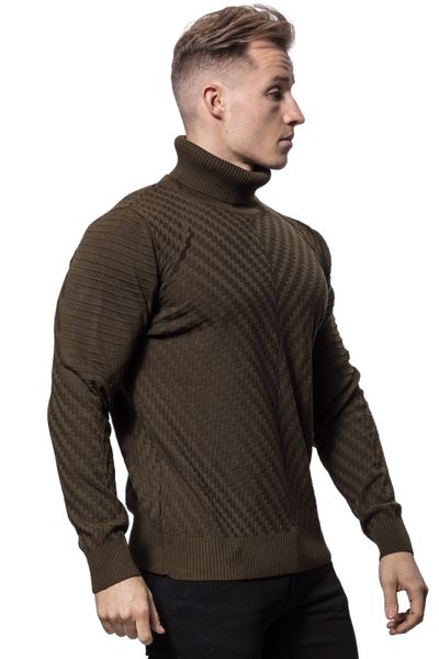 Structured High Roll Neck Khaki Rusty Neal