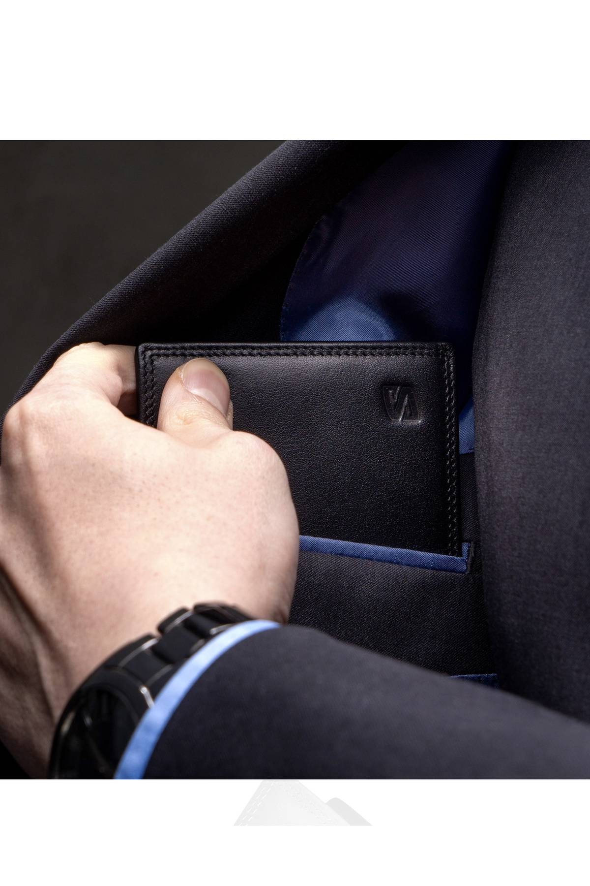 SERASAR Men's Leather Wallet – RFID Blocking, 12 Card Slots, Coin Pocket, Gift Box, Vintage Nappa Leather