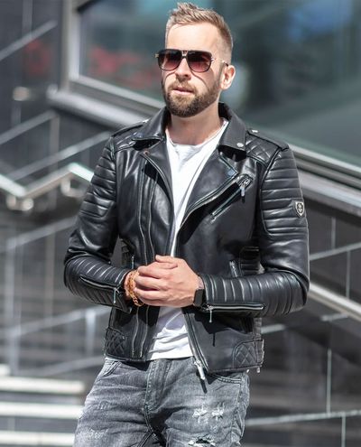 Ranger Faux Leather Jacket Black Jerone