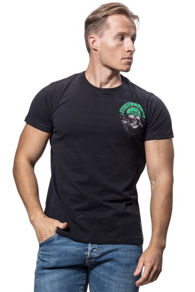 Black T-Shirt With Back Print Rusty Neal