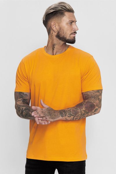 Orange Solid T-Shirt Jerone