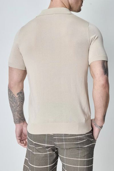 Short sleeved plain knitted polo shirt FRILIVIN