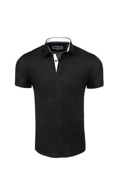 Black Short Sleeve Dress Shirt Carisma