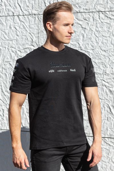 Illusion Embroided T-Shirt Black Jerone