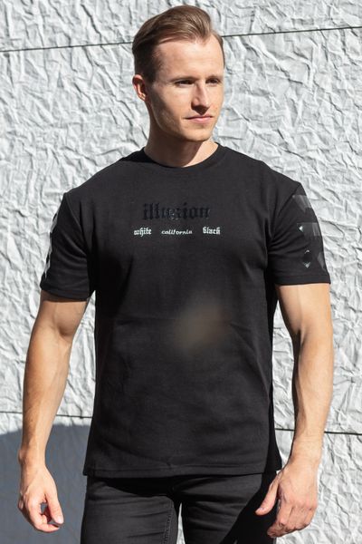 Illusion Embroided T-Shirt Black Jerone Illusion Embroided T-Shirt Black Jerone