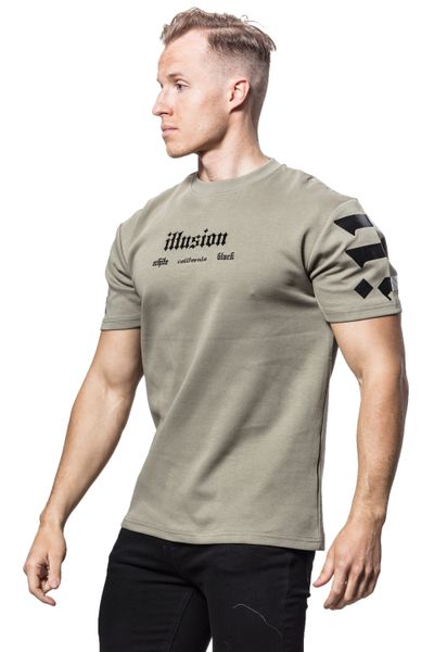 Illusion Embroided T-Shirt Olive Jerone