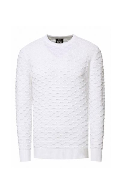 White Structured Light Knit Rusty Neal White Structured Light Knit Rusty Neal