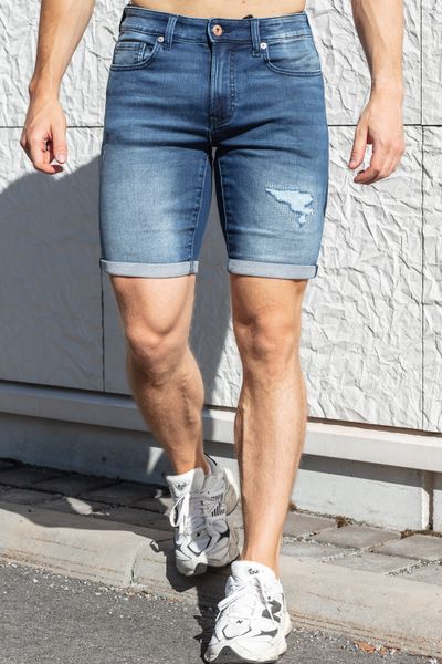 Dark Medium Blue Denim Shorts Only & Sons