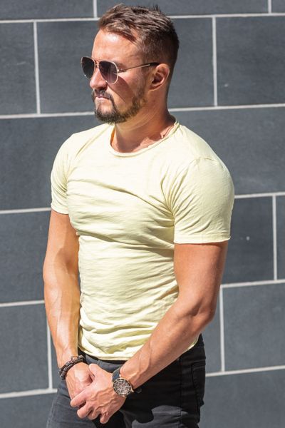 Light Yellow Washed T-Shirt JERONE